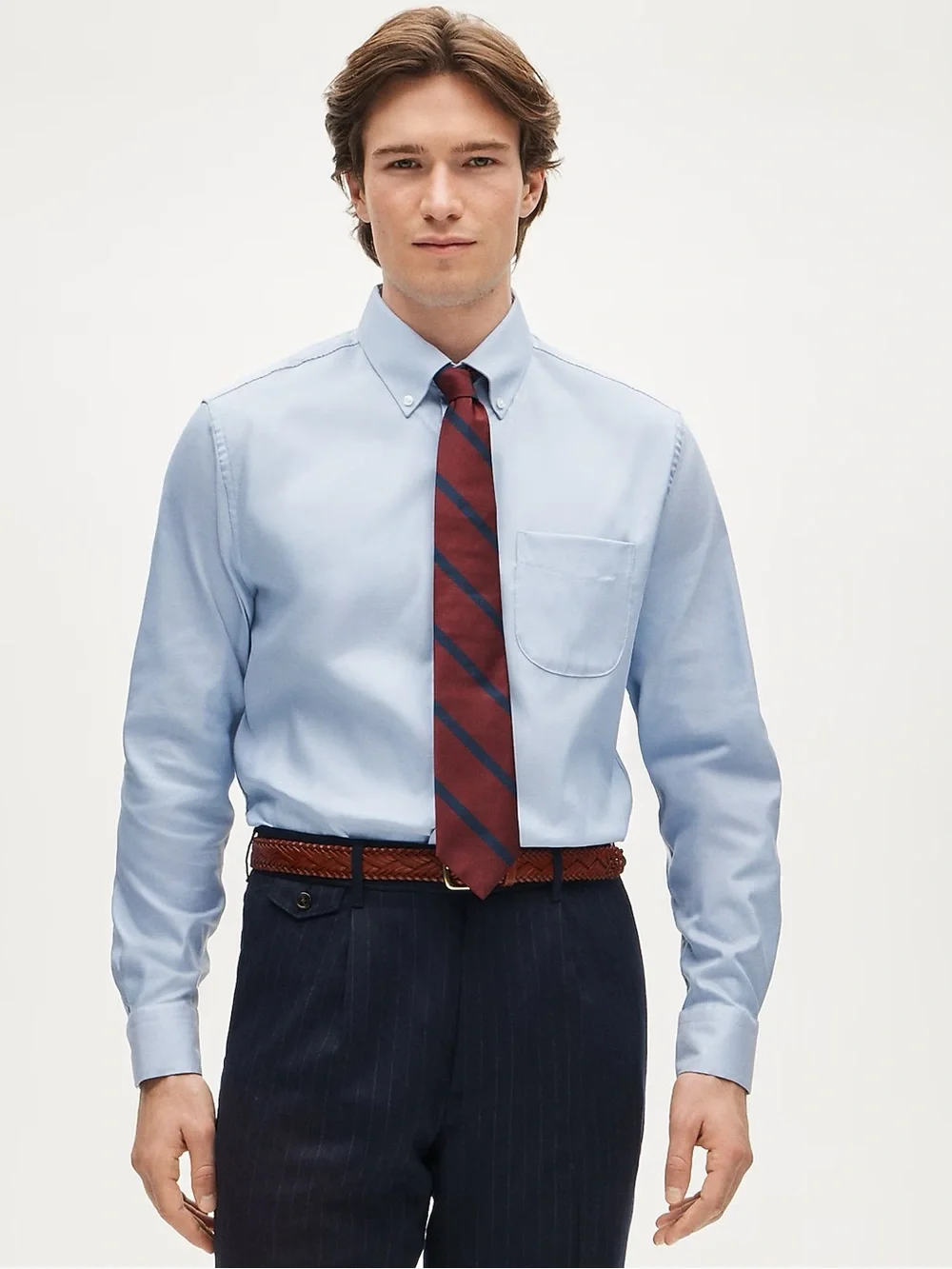 J. CREW Bowery Slim performance stretch oxford shirt in Blue Size S $98 CP684